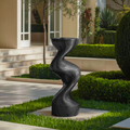 Farmhouse Solid Wood Abstract Sculpture For Garden