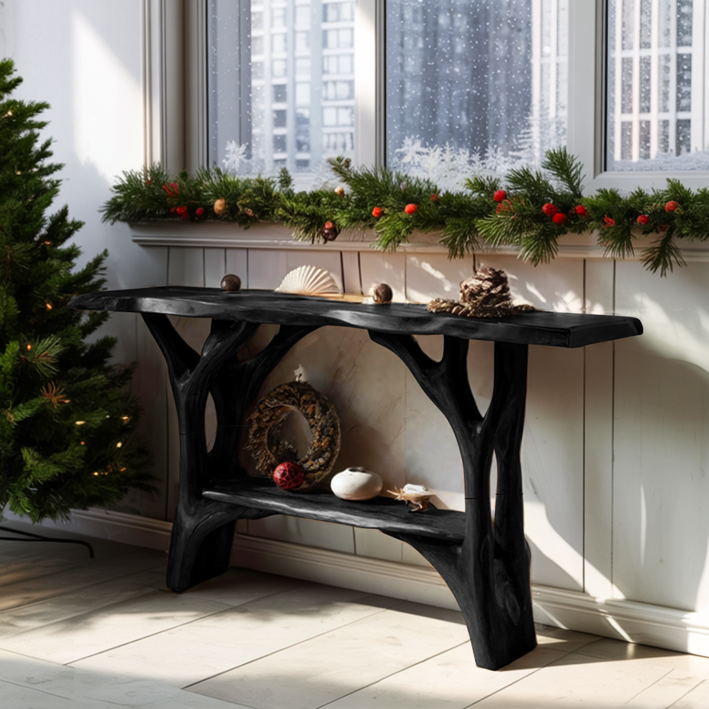 Modern Live Edge Entryway Table For Xmas Bedroom Seasonal Holiday Furniture