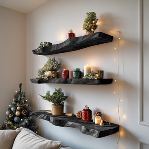 Handcrafted Wooden Floating Shelf For Entryway Christmas Design