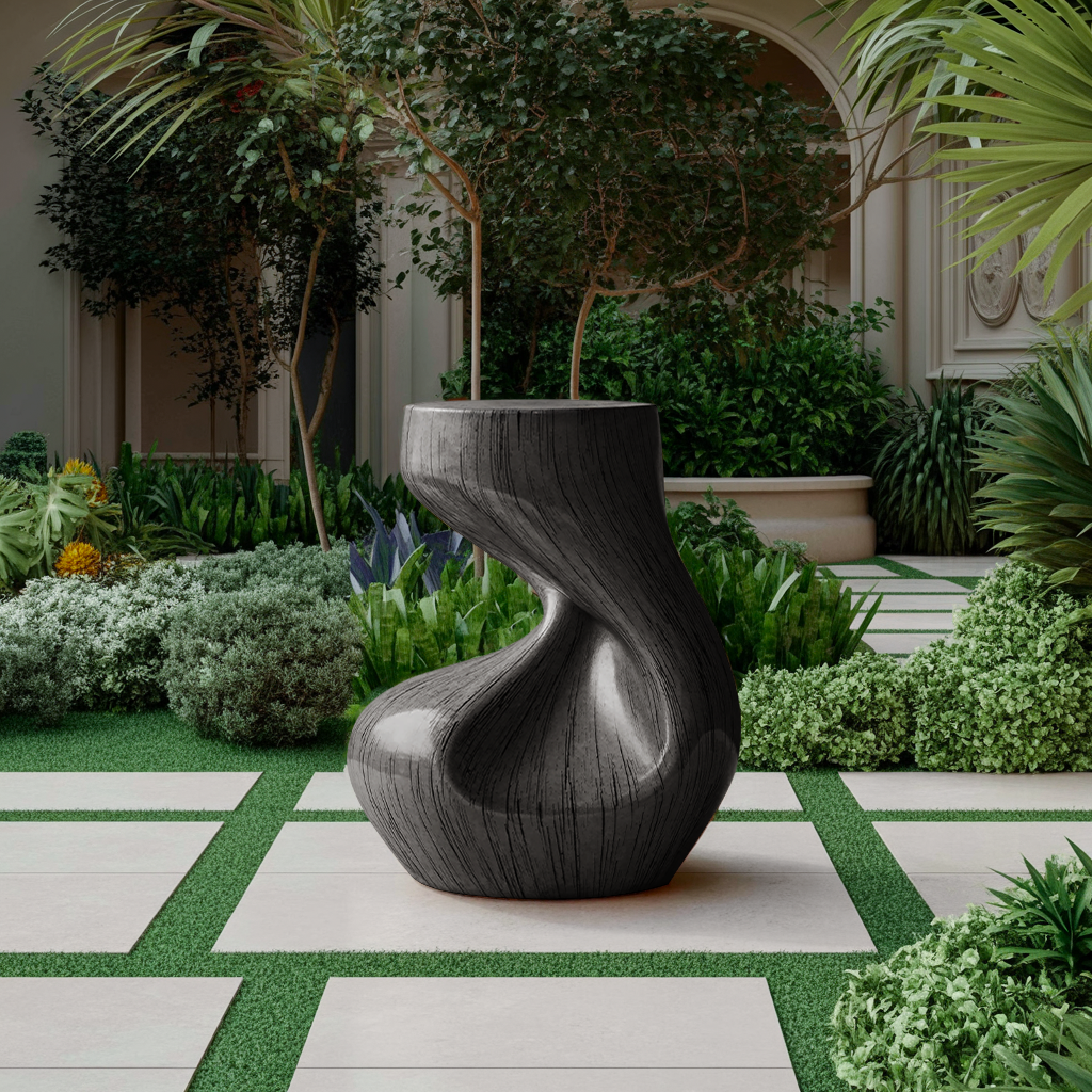 Handcrafted Solid Wood Abstract Sculpture For Entryway