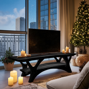 Farmhouse Solid Wood TV Console For Cozy Holiday Decor