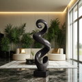 Rustic Large Twisted Spiral Floor Art For Office Decor