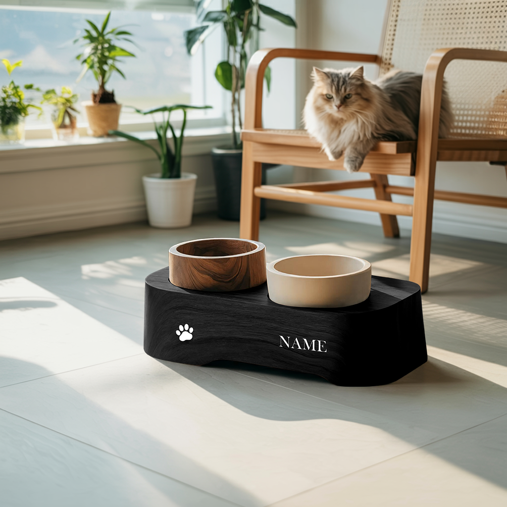 Farmhouse Feeding Stand For Kitchen Pet Corner