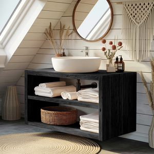 Wooden Bathroom Storage Cabinet For Rustic Decor Vibe