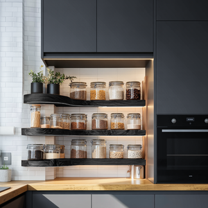 Mid Century Handmade Spice Storage For Kitchen Wall