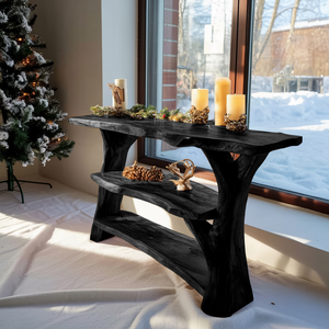 Modern Wooden Live Edge Console Table For Bedroom Decor Christmas Style