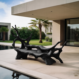 Mid Century Branch Bench For Retro Patio Ambiances