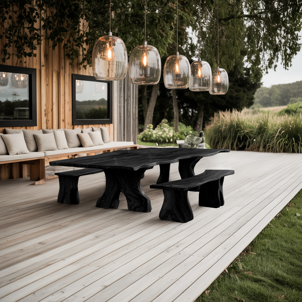 Farmhouse Wood Dining Table For Rustic Kitchen Decor