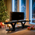Farmhouse Solid Wood TV Console For Cozy Holiday Decoration