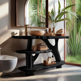 Farmhouse Live Edge Tree Trunk Vanity For Country Style Furniture Decor
