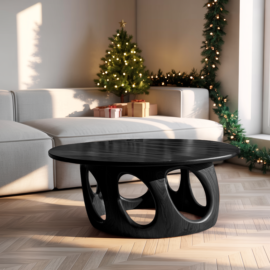 Handcrafted Solid Wood Low Coffee Table For Christmas Entryway