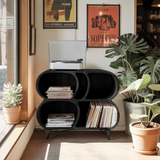 Farmhouse Wood Record Player Stand For Furniture Decor