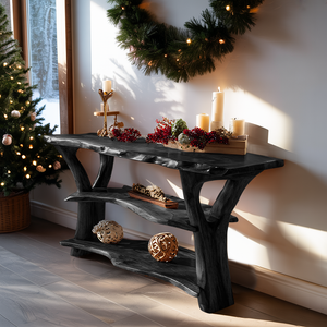 Modern Live Edge Entryway Table For Holiday Living Room Xmas Furniture