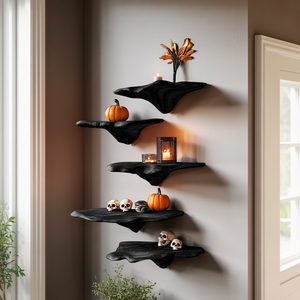 Modern Solid Wood Mushroom Shelf For Halloween Furniture Decor