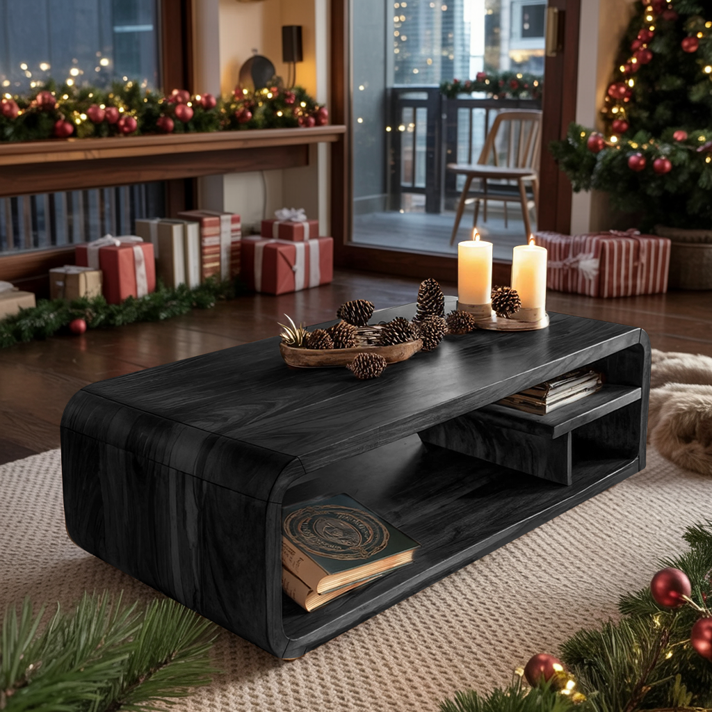 Mid Century Solid Wood Coffee Table For Holiday Furniture Accent