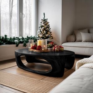 Farmhouse Solid Wood Low Coffee Table For Cozy Holiday Furniture
