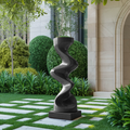 Rustic Solid Wood Abstract Sculpture For Patio Design