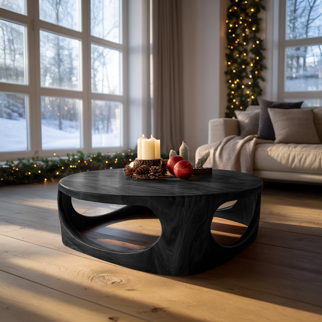 Handcrafted Wooden Coffee Table For Living Room Christmas Setup