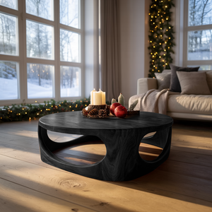 Handcrafted Wooden Coffee Table For Living Room Christmas Setup
