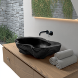 Handcrafted Mid Century Wood Wash Basin For Bathroom