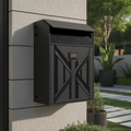 Farmhouse Wooden Sculpture Mailbox For Outdoor Rustic Furniture Style