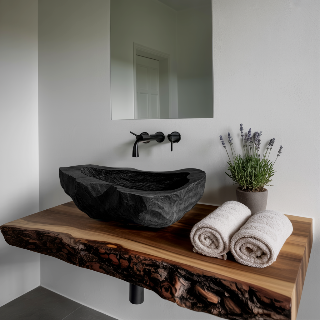 Farmhouse Handcrafted Wood Wash Basin For Bathroom Vanity
