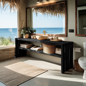 Live Edge Bathroom Storage Cabinet For Furniture Decor