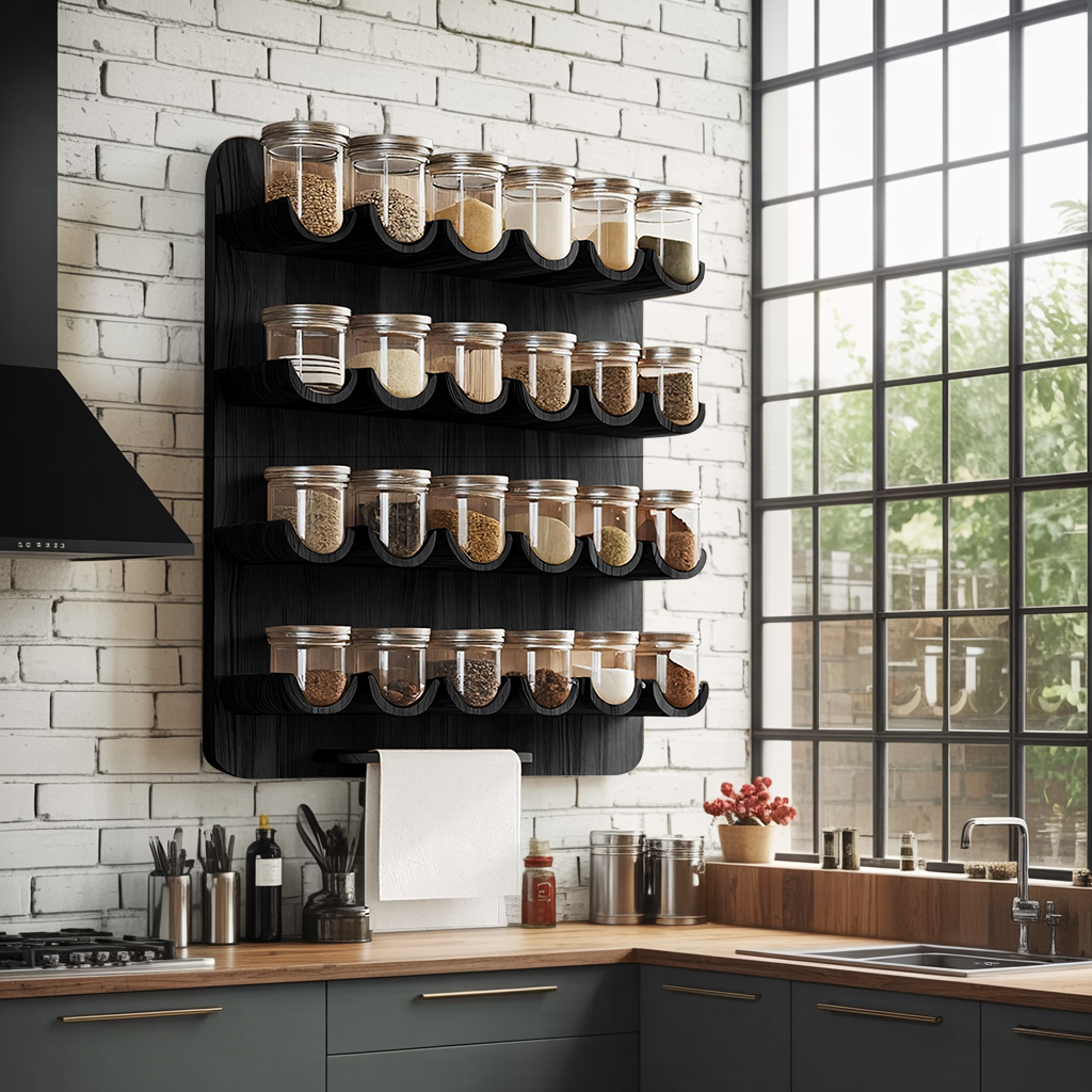 Mid Century Handmade Spice Storage For Kitchen Decor