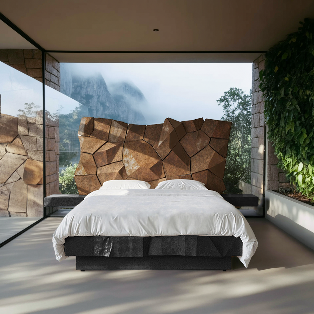 Sculptural Geometric Bed Frame For Modern Bedroom