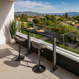 Rustic Live Edge Balcony Bar Table For Rail Mount Patio Or Apartment Deck