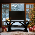 Farmhouse Live Edge TV Stand For Festive Living Room Decor