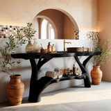 Farmhouse Wooden Live Edge Bathroom Vanity For Country Rustic Design