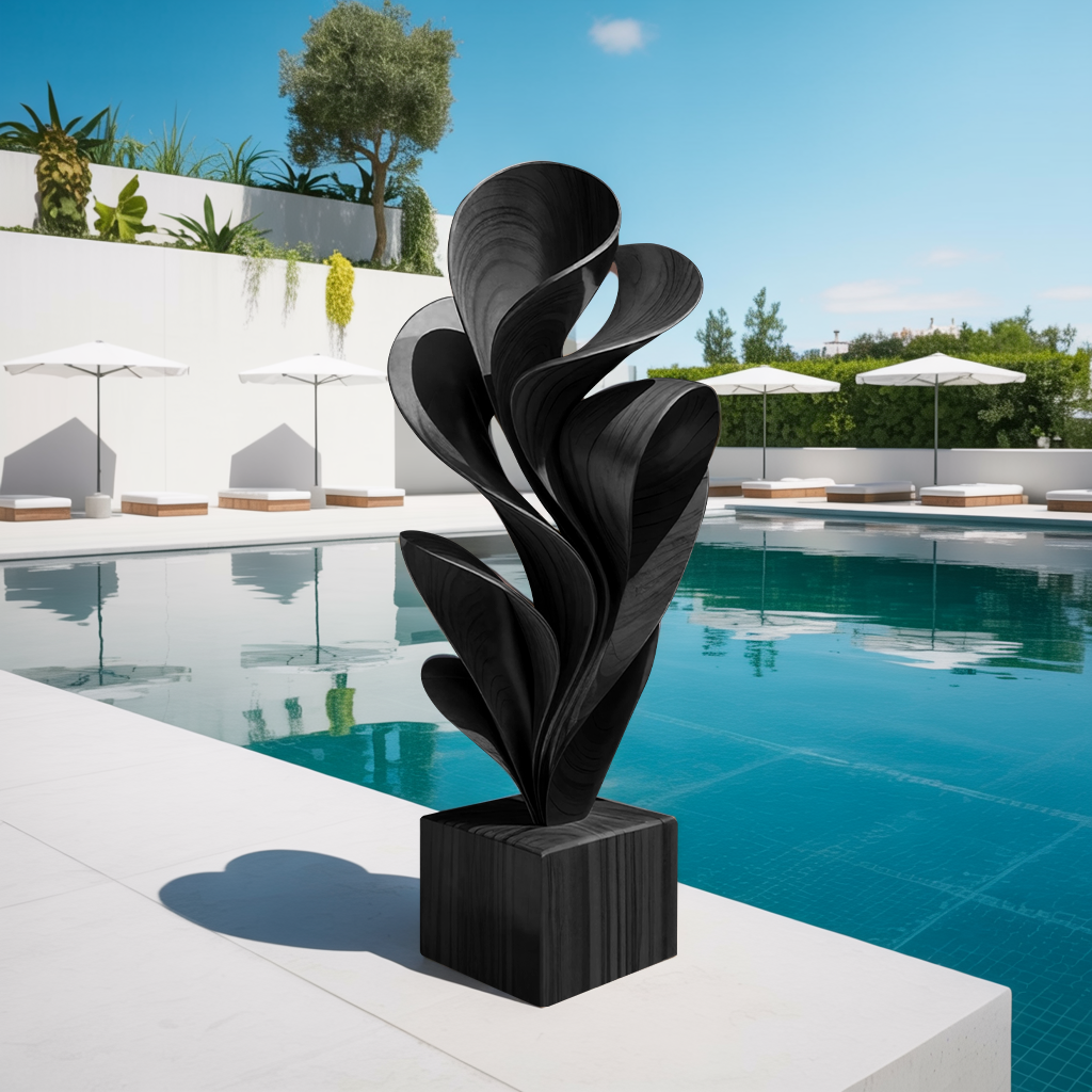 Farmhouse Solid Wood Sculpture Outdoor Garden Decoration