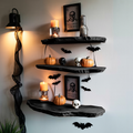 Mid Century Live Edge Floating Shelf For Furniture Decor Halloween Display