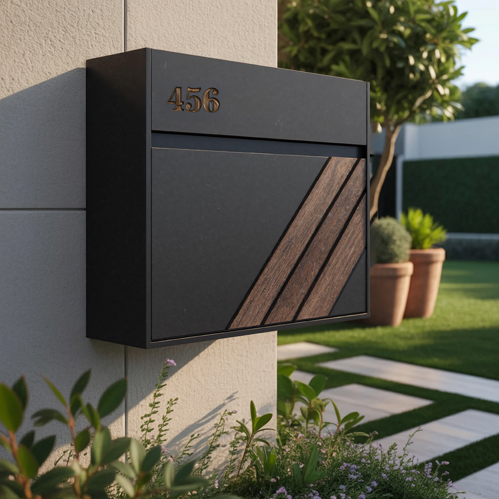 Modern Solid Wood Sculpture Mailbox For Patio Furniture Decoration