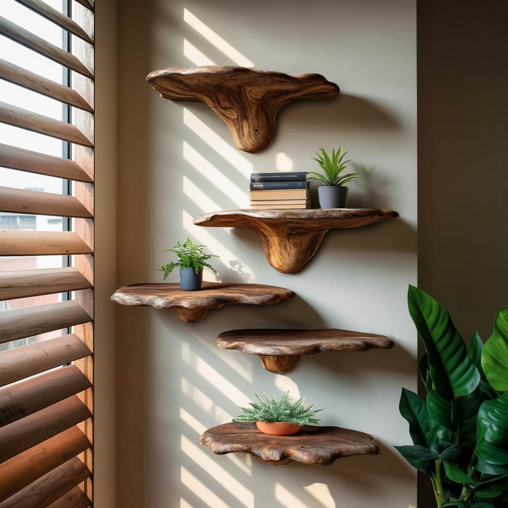 Modern Wooden Mushroom Shelf Furniture Decor For Home