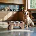 Farmhouse Wooden Dog Feeder For Food And Water
