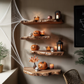 Handcrafted Live Edge Floating Shelf For Bedroom Unique Halloween Accent