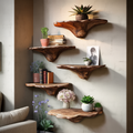 Handcrafted Live Edge Mushroom Shelf For Entryway Design