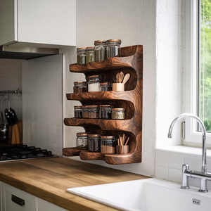 Handmade Spice Storage Rack Farmhouse Style For Kitchen