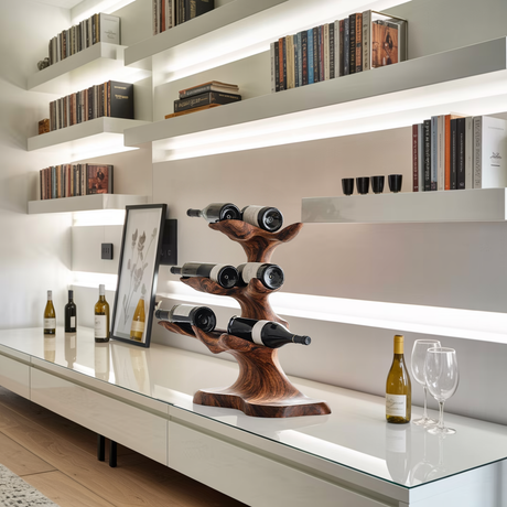 Rustic Wine Rack For Kitchen Decor With Vintage Charm