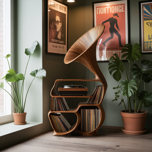 Mid Century Record Player Stand For Bedroom Decor