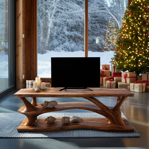 Modern Solid Wood TV Console For Winter Home Decoration