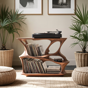 Mid Century Record Stand Vinyl Storage Solution