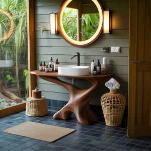 Handcrafted Solid Wood Vanity For Bathroom Decor