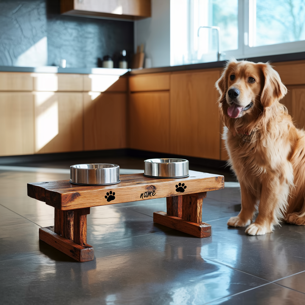 Rustic Style Handmade Dog Bowl For Kitchen Decor