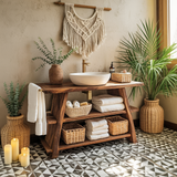 Rustic Vanity With Drawer For Compact Bathroom Spaces
