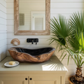 Handcrafted Wooden Vessel Sink For Bathroom Art Decor
