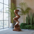 Rustic Solid Wood Abstract Sculpture For Patio Design