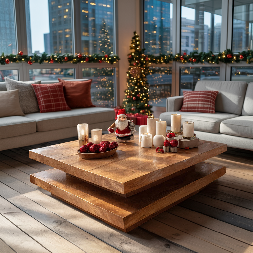 Mid Century Modern Coffee Table Solid Wood For Christmas Style